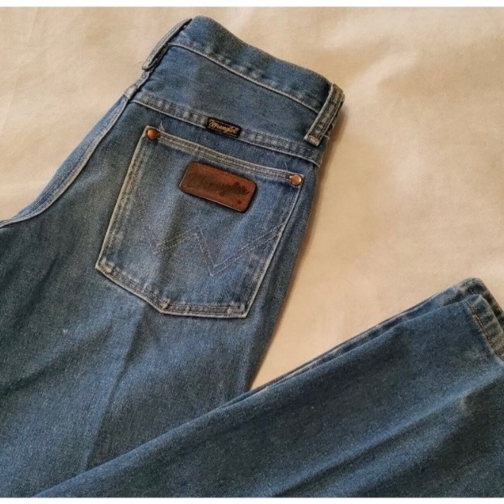 Vintage Wrangler Jeans 28 x 32 401 SPWR Slim Scovill Zipper USA